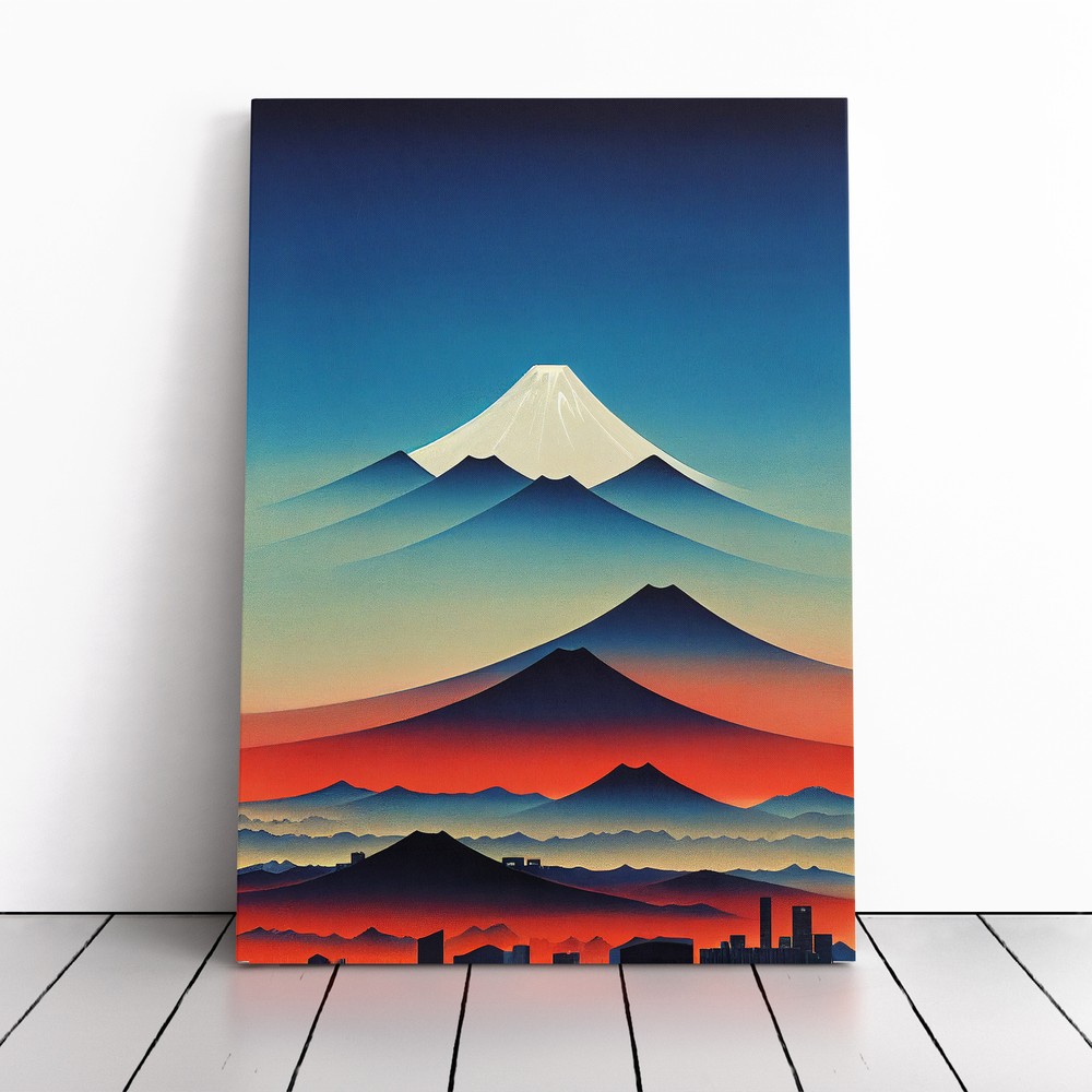 The Abstract Mountain Landscape No.3 Canvas Wall Art Print Framed Picture Lounge