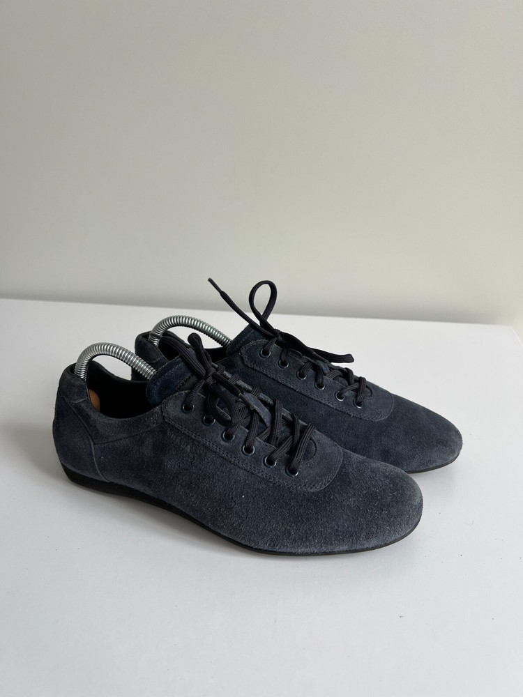 Prada Low Top Sneakers Trainers Blue Suede Womens Size 5 ~25.5 CM