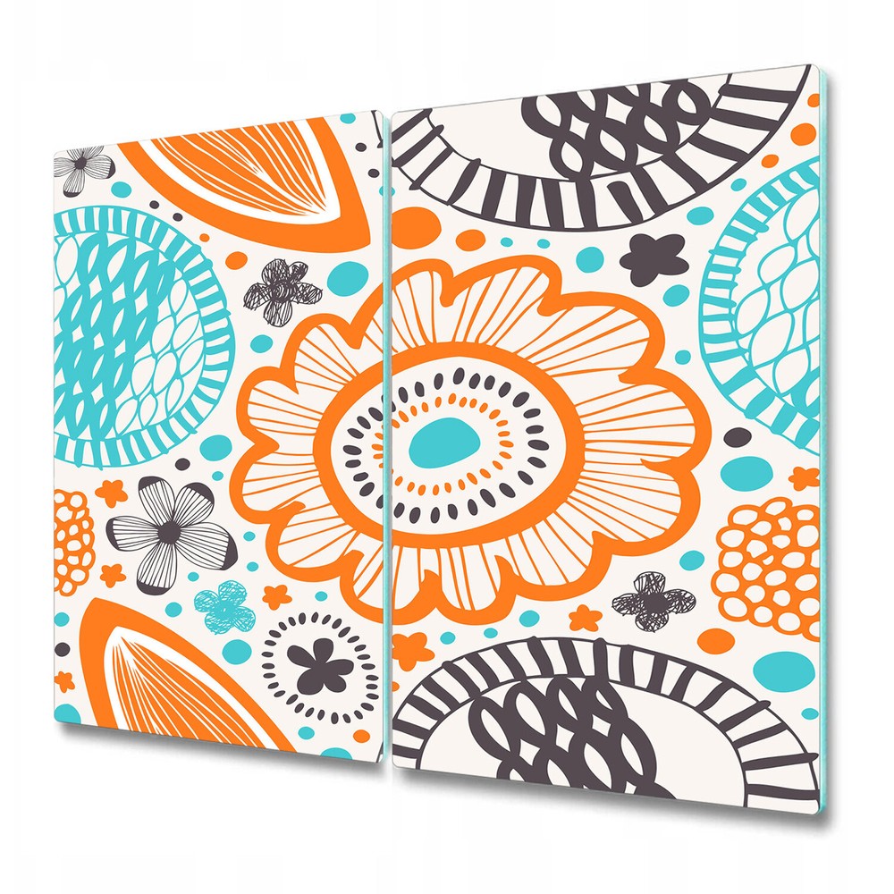 Glass Chopping Board Utensil Board Pastel Flowers | Artwork | Colourful 2x30x52