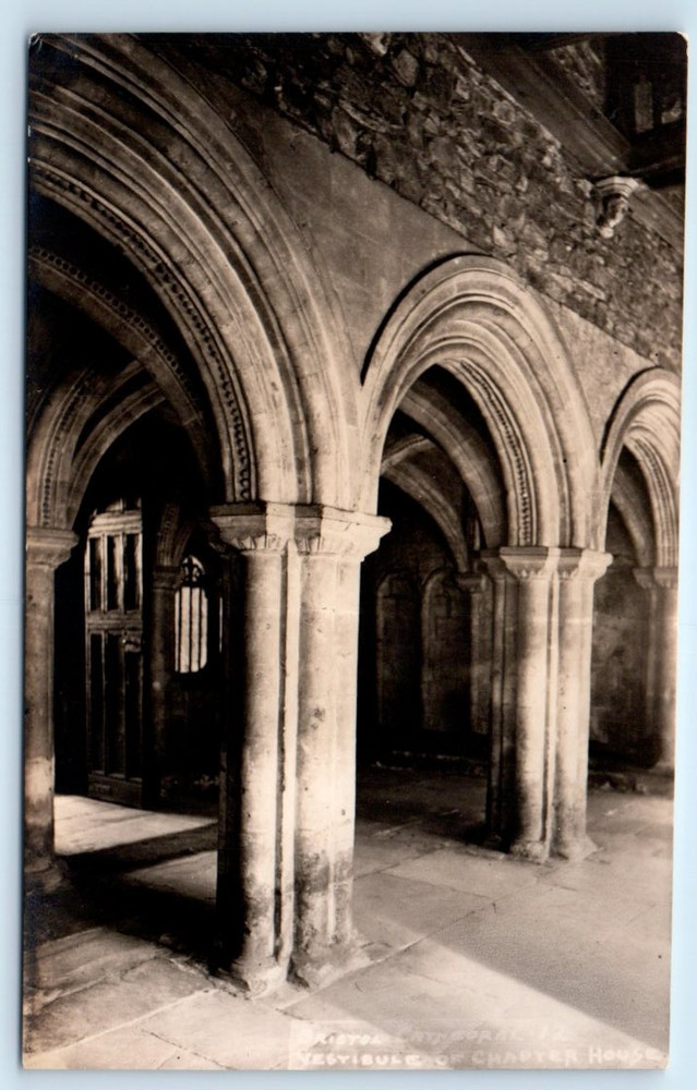 RPPC Bristol Cathedral Vestibule of Chapter House ENGLAND UK W.A. Call Postcard