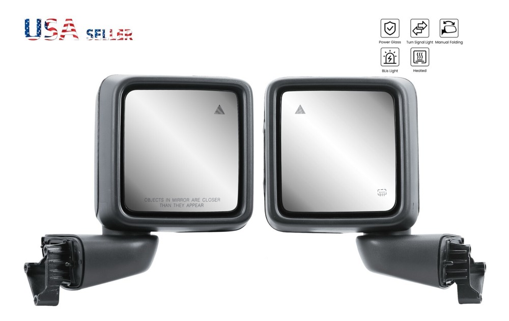 Pair Left+Right Side Power Mirror Light & BLIS for 18-25 Jeep Wrangler Gladiator