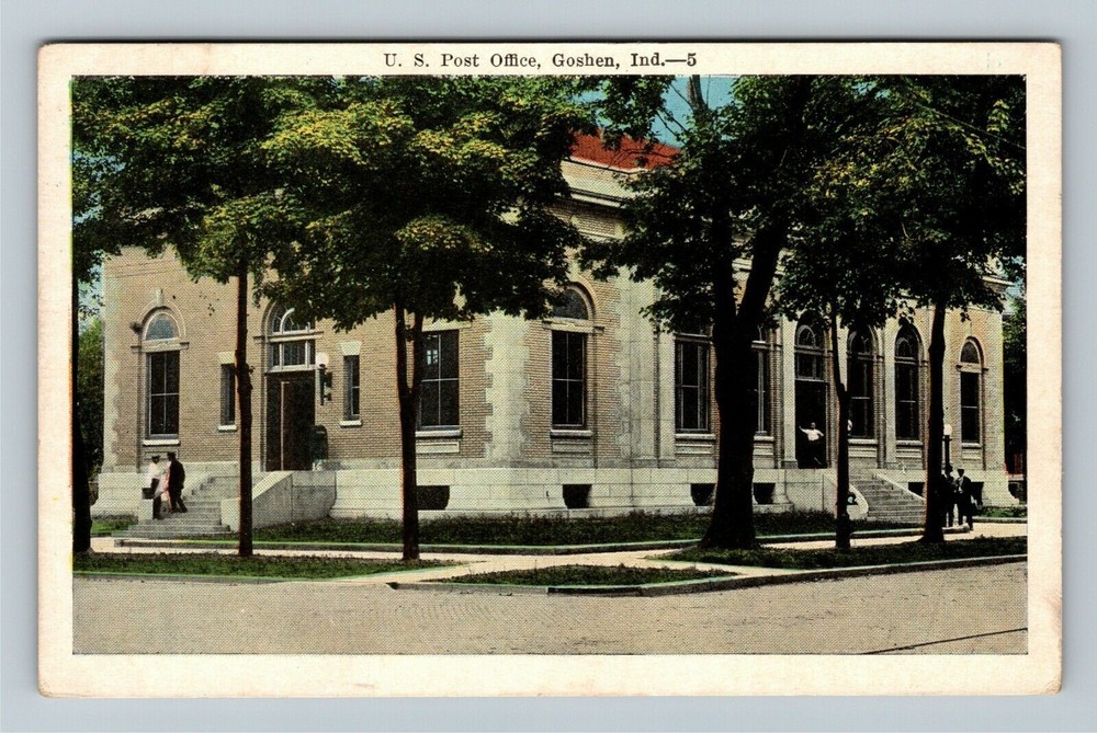 Goshen IN Indiana US Post Office c1932 Vintage Souvenir Postcard