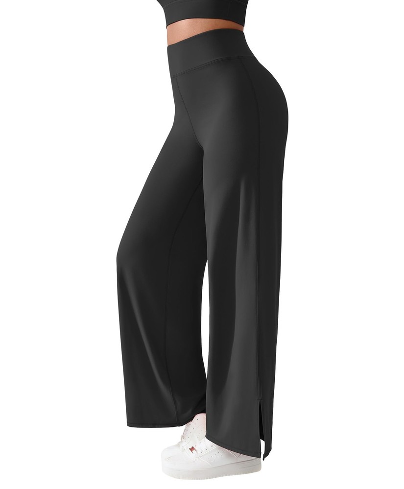 Wide Leg Yoga Pants for Women Tummy Control High Waist Straight Leg Leggings ...