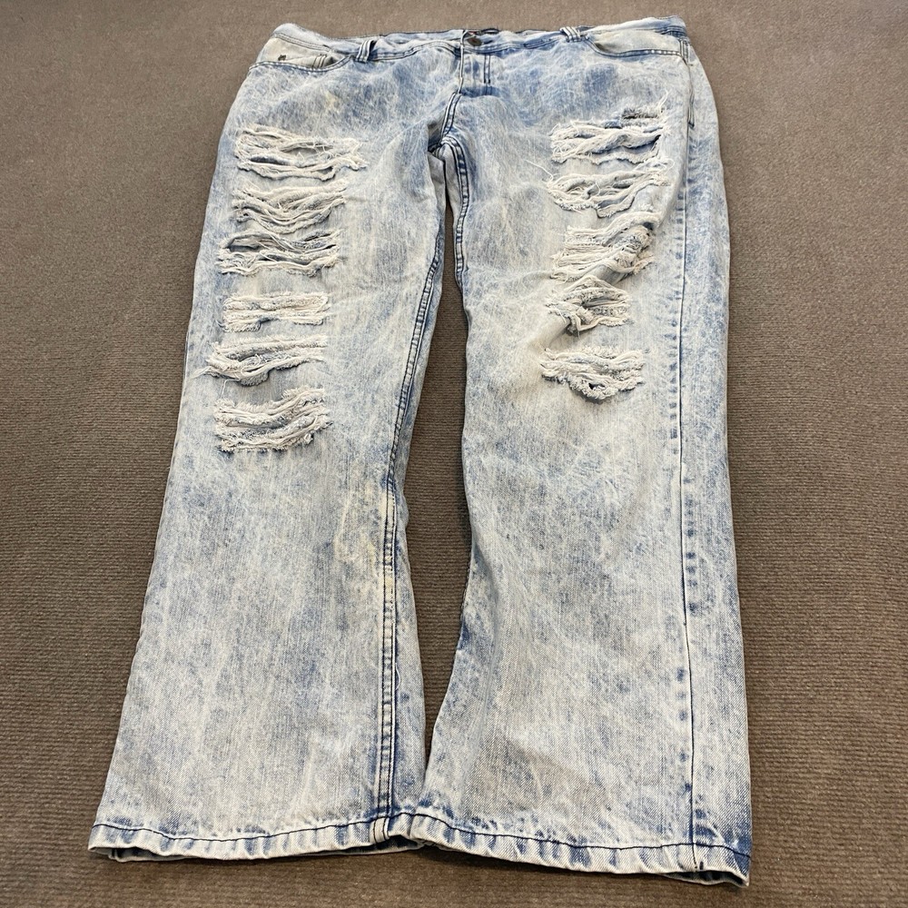 SOUTHPOLE Jeans Distressed Rips Stretch Men’s Size 46x32 Acid Wash Baggy y2k