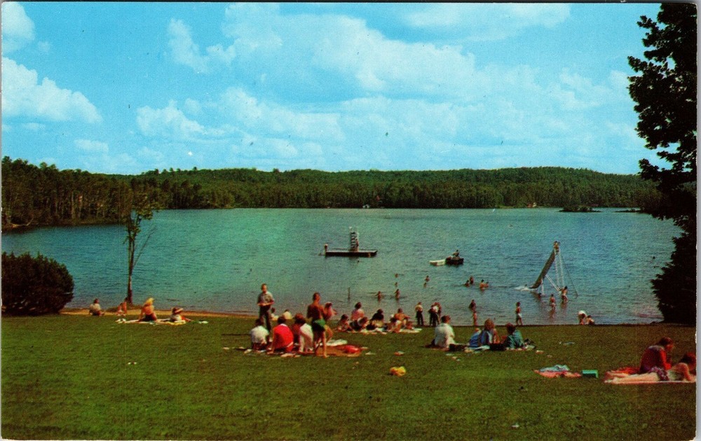Crystal Falls MI-Michigan, Fortune Lake, Iron River, Vintage Postcard