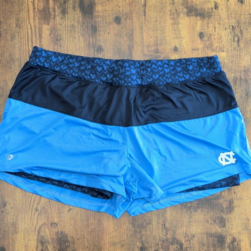 Colosseum Women's Athletic Shorts XL Blue Black Stretch Elastic Waist Activewear