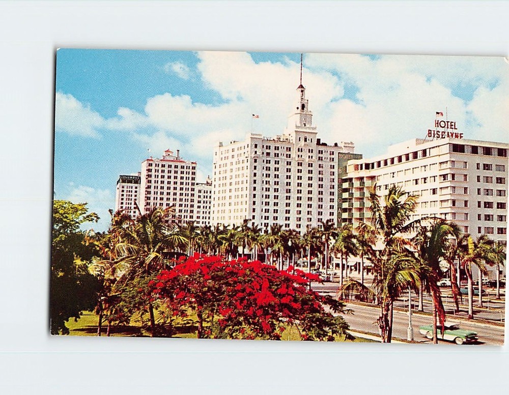 Postcard Biscayne Blvd. From Bayfront Park Miami Florida USA