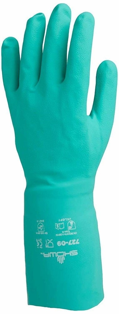 Showa 727 Green Nitrile Gloves 15 Mil Unlined 12-144 Pairs  