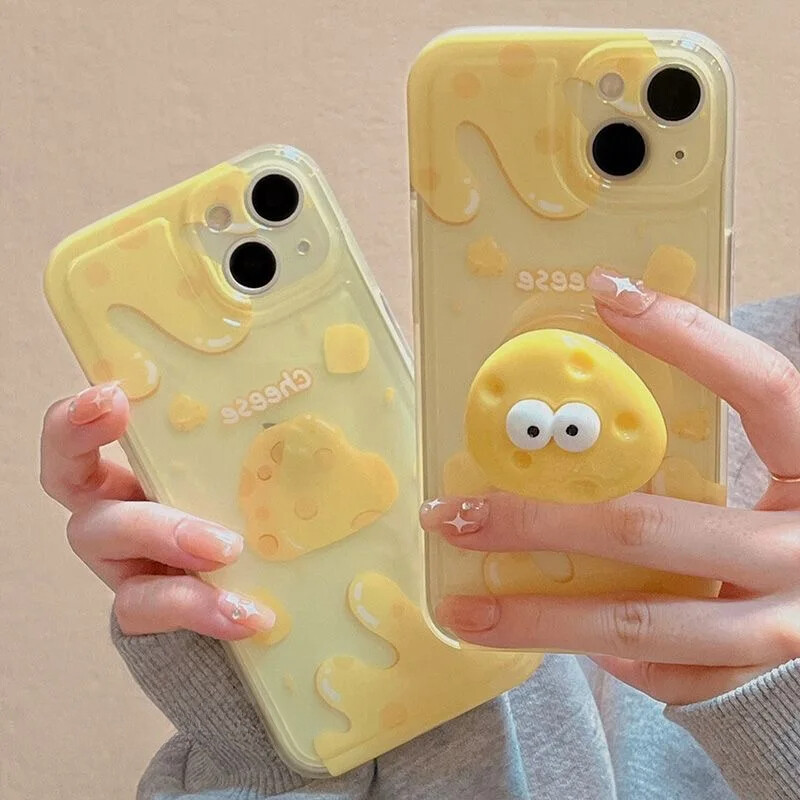 For iPhone 12 13 14 11 Pro max Plus Cheese Grip Tok bracket Soft Phone Case
