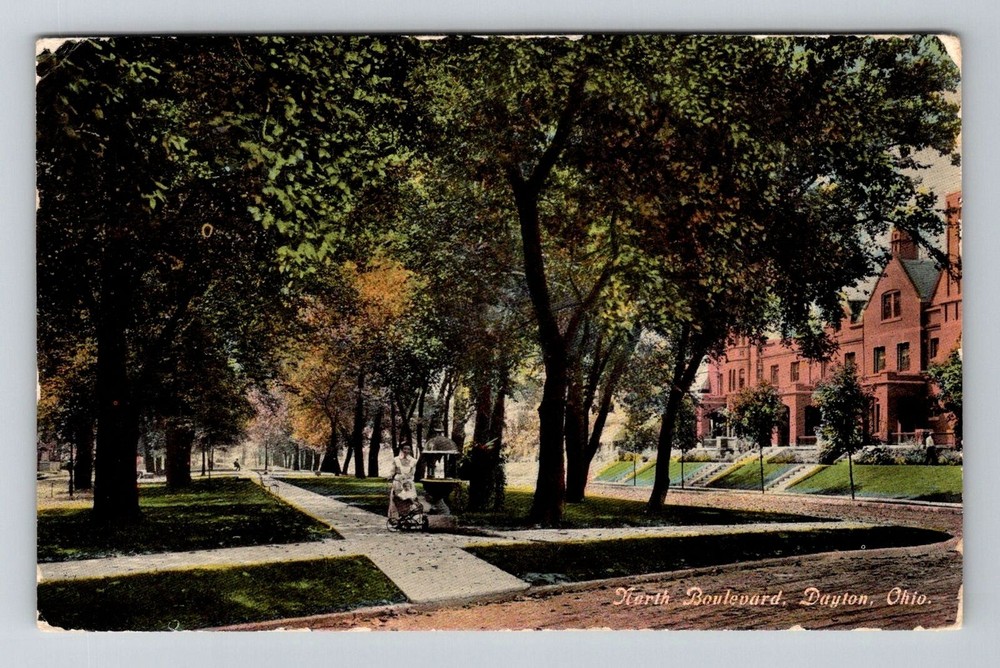 Dayton OH-Ohio, North Boulevard, c1910 Vintage Postcard