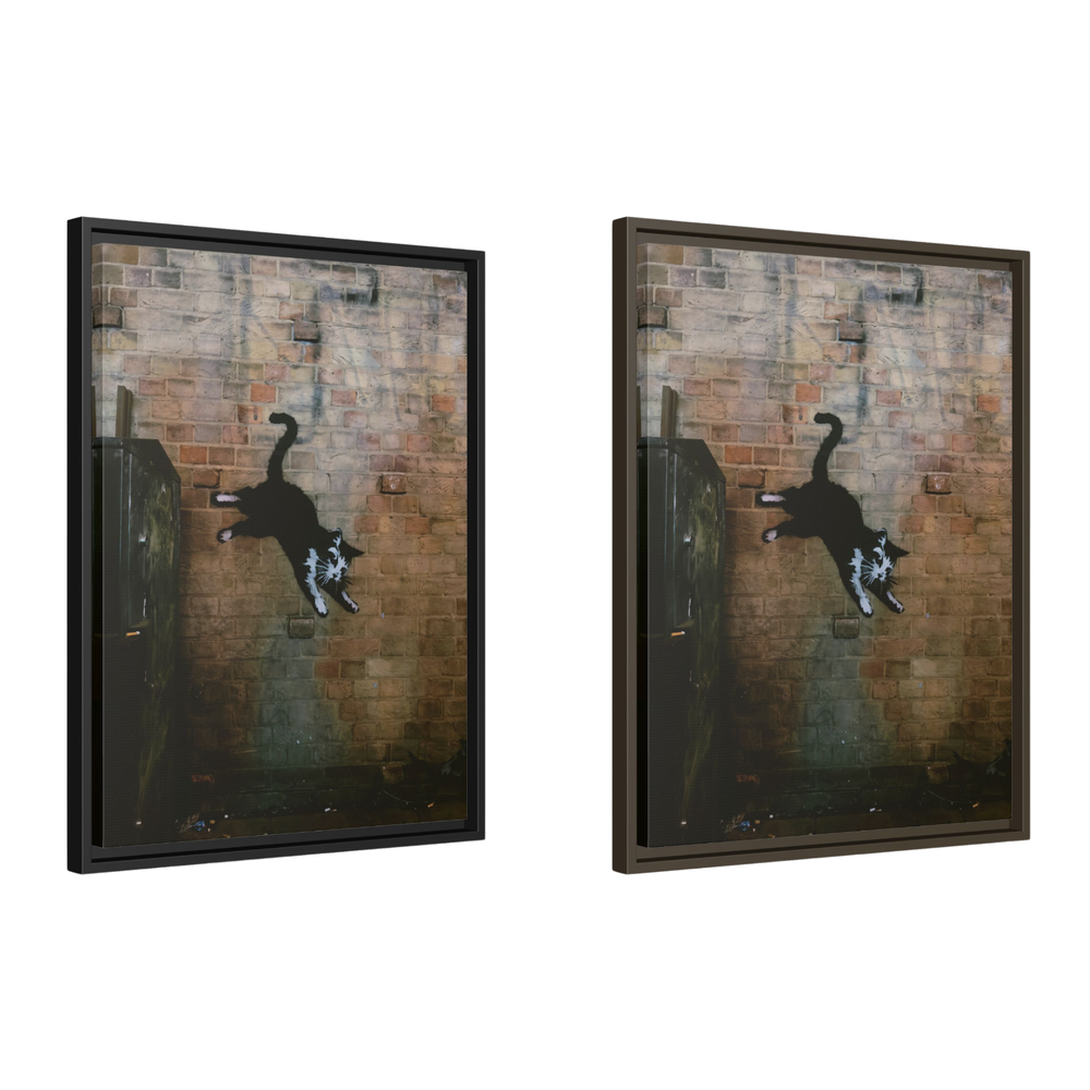 City Feline Photography Wood Framed Canvas Print Urban Wall Art Home Decoration