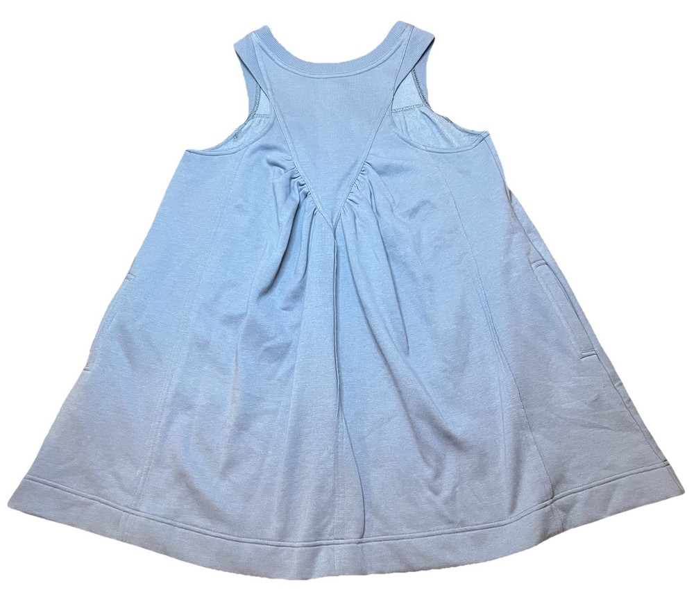 Anthropologie Daily Practice Sleeveless Ruched Mini Dress Blue w/Pockets Size XS