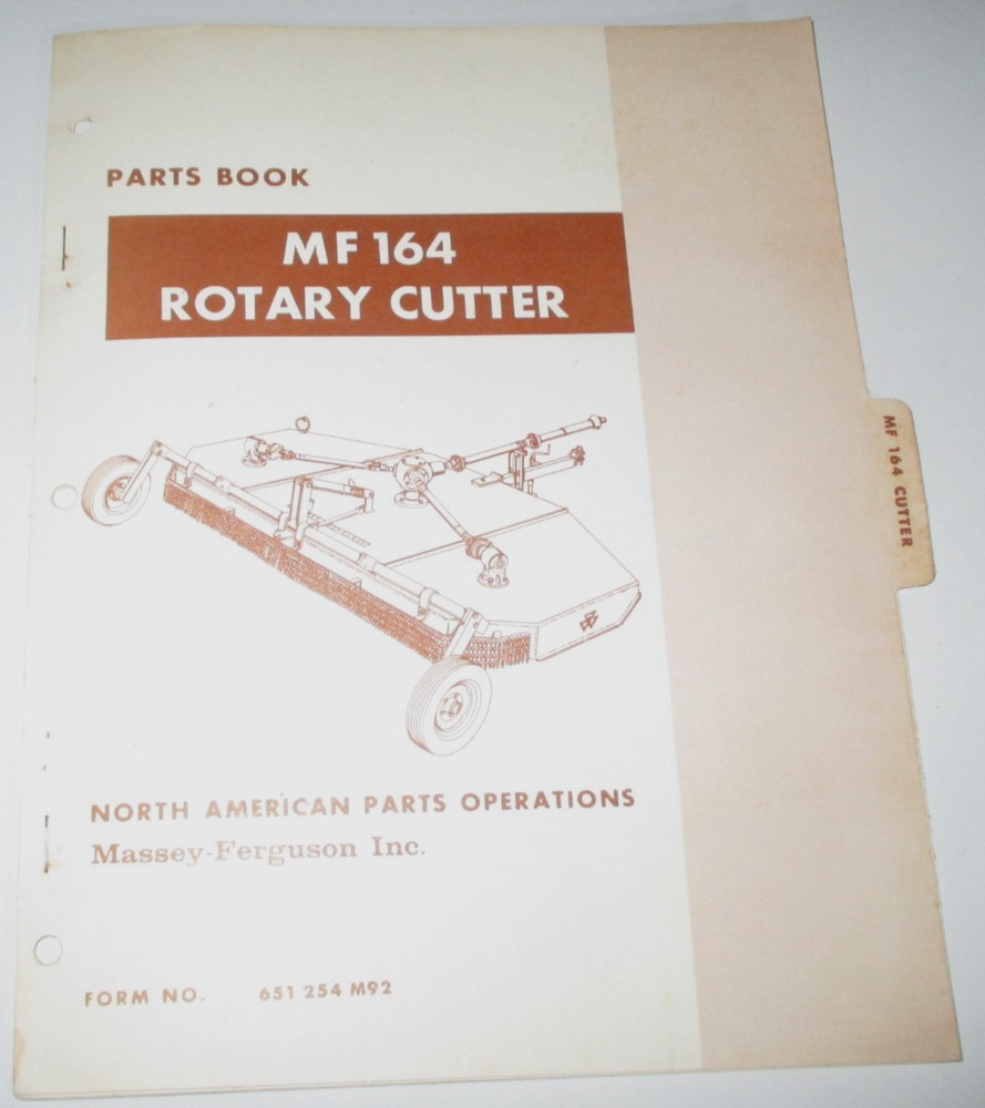 Massey Ferguson MF 164 Rotary Cutter Mower Parts Catalog Manual Book 9-69 OEM!