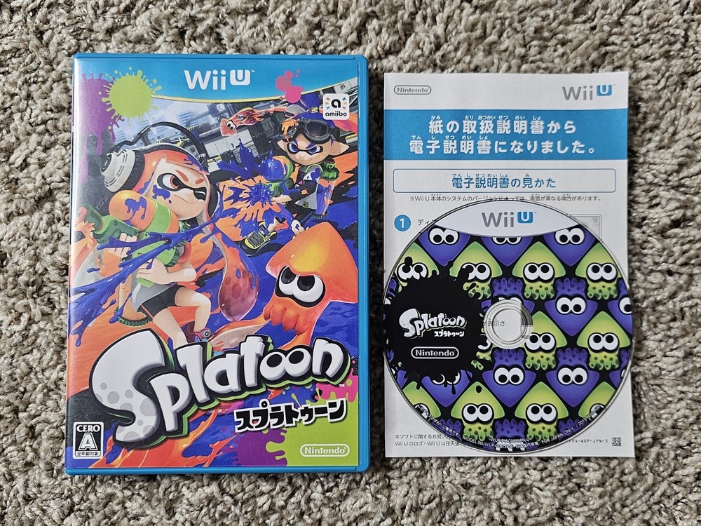 MINT DISC Nintendo Wii U Splatoon NTSC-J CIB Complete Japanese Import 2015 Japan