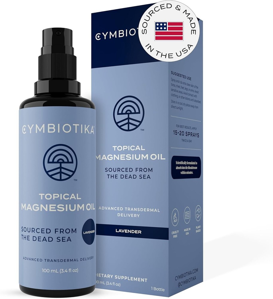 CYMBIOTIKA Topical Magnesium Oil Spray with Aloe Vera for Joint Health & Better Sleep  