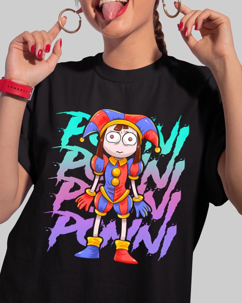 Anime The Amazing Digital Circus Black T Shirt Size S - 5XL Ponni