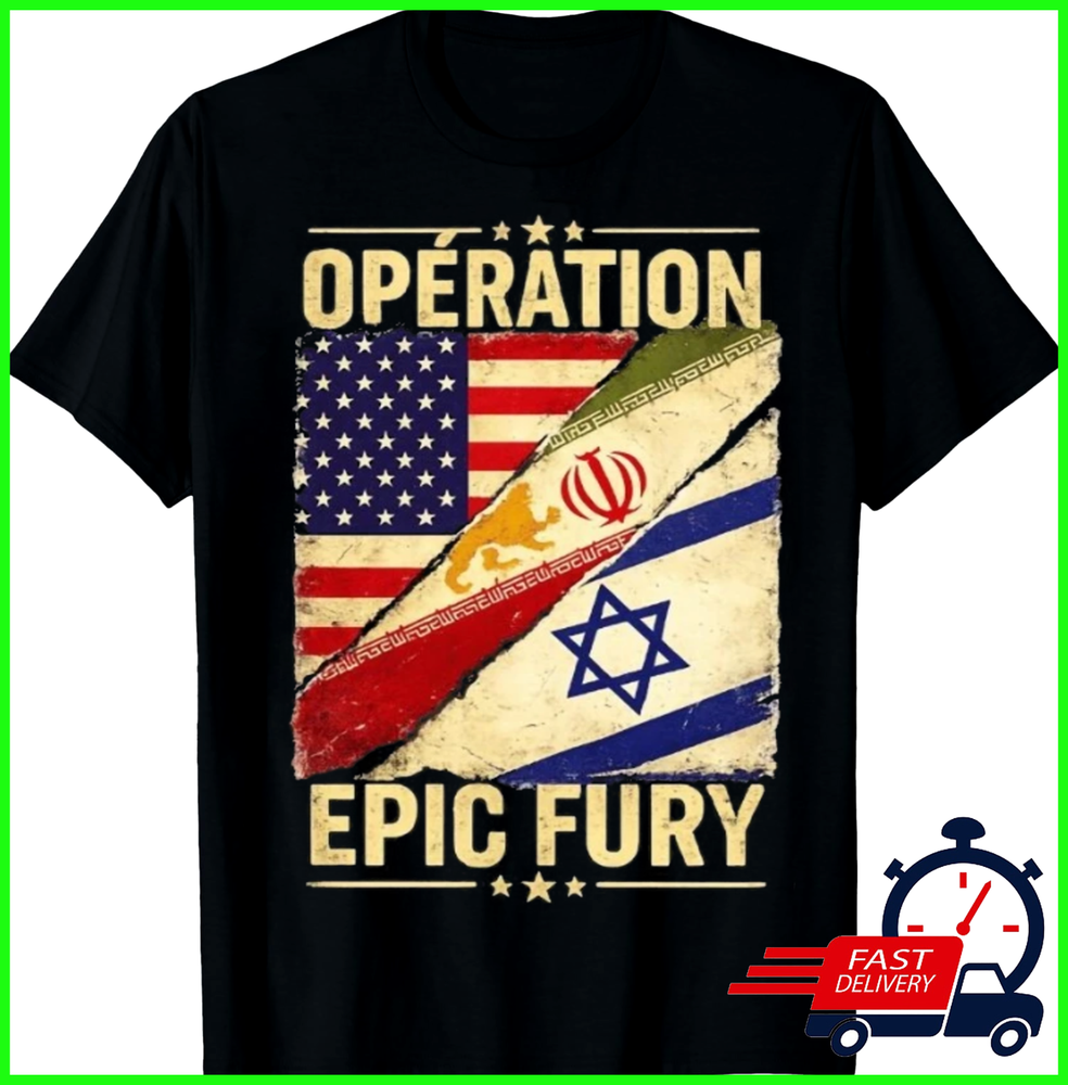 Operation Epic Fury American Israel Iran Flag USA Unisex T-Shirt HOTP478