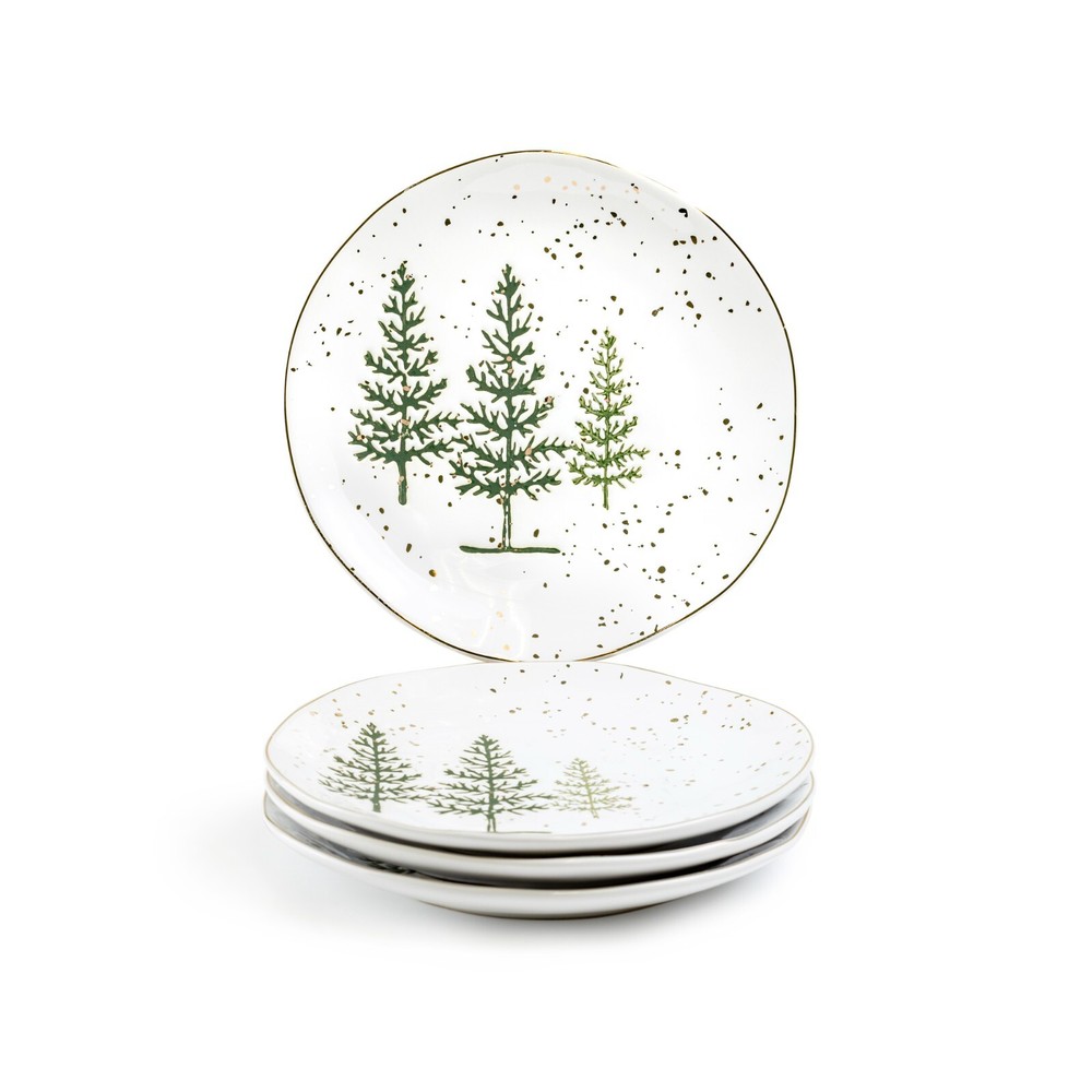 Grace Teaware Winter Pine Trees Organic Shape 7.5