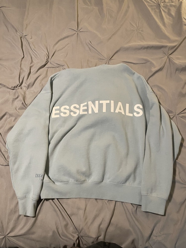 Fear of God Essentials Aqua Blue Hoodie Size S SS19 Collection