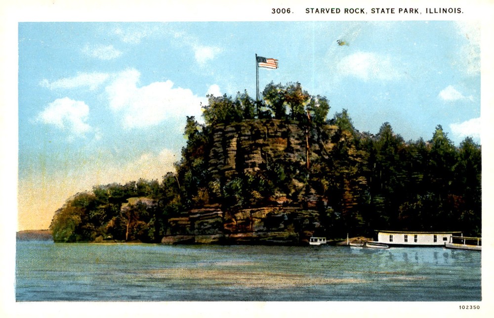 Starved Rock State Park, Illinois - Historical Monument Postcard