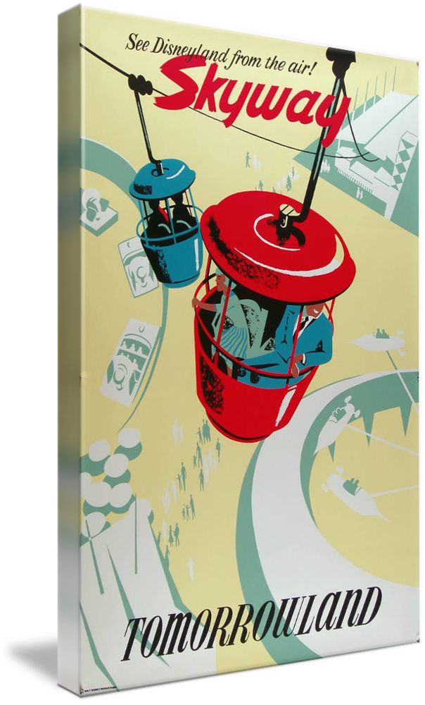 Canvas Art - Disney Skyway of Tomorrowland Vintage Advertisement,