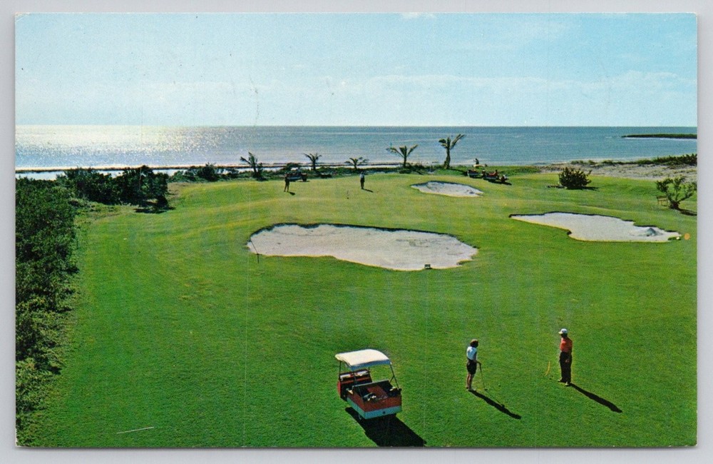 Vintage 1972 Grand Bahama Hotel Golf Course Ocean View Postcard