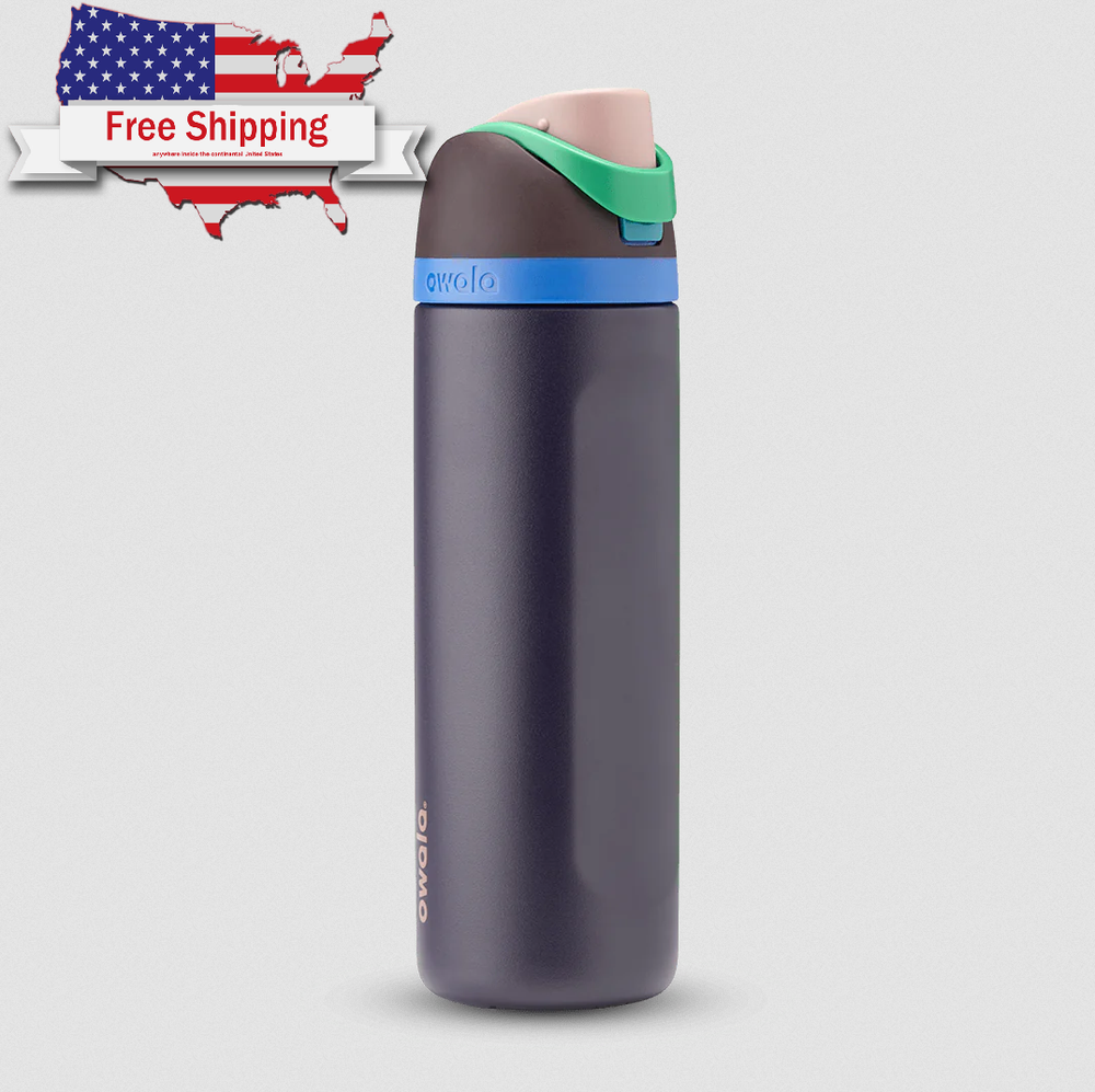 Owala FreeSip Stainless Steel Insulated Water Bottle, 24oz, Night Safari.