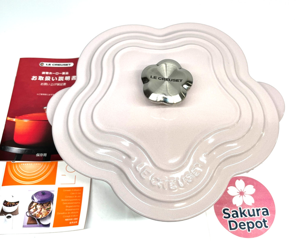 Le Creuset Cocotte Fleur 20cm Shallot Cast Iron Flower Knob Japan New