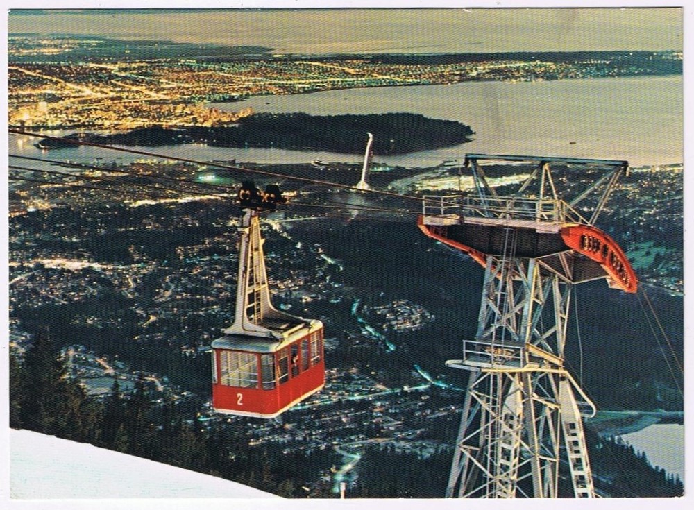 Postcard Grouse Mountain Skyride Panorama North Vancouver BC British Columbia