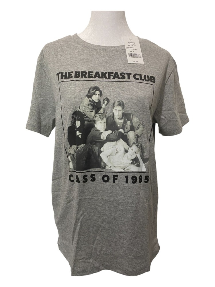 The Breakfast Club T-Shirt Class of 1985 Women's Gray Graphic Tee Size Med. 8/10
