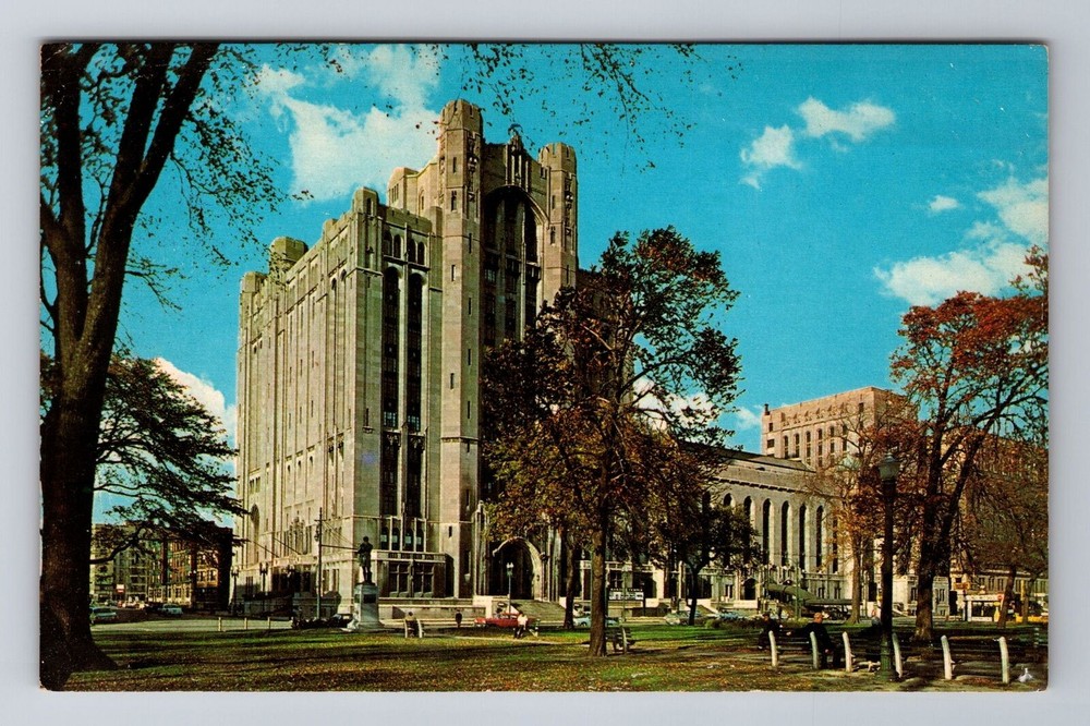 Detroit MI-Michigan, Masonic Temple, Antique Vintage Souvenir Postcard