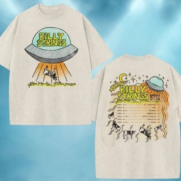 Billy Strings UFO T-Shirt Spring 2026 Tour Graphic Tee Unisex Full size