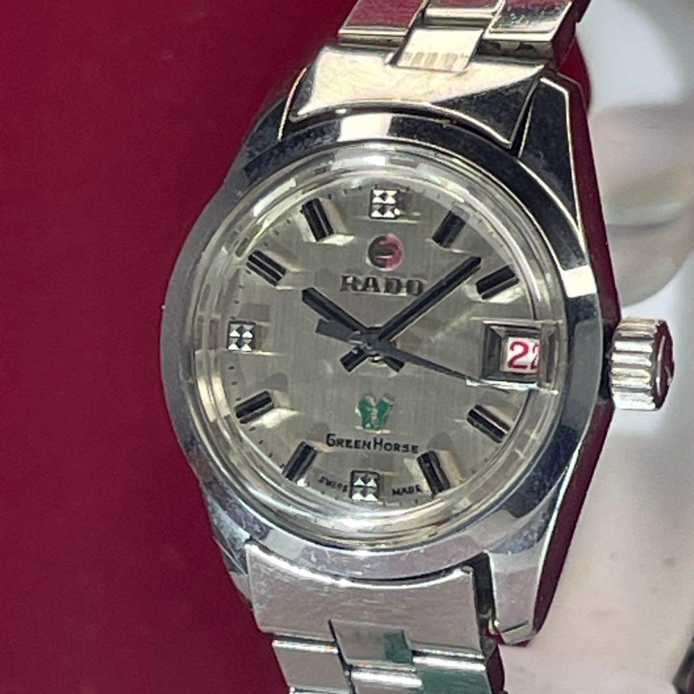 Rado Green Horse Ladies 26mm Swiss Automatic Silver Dial Vintage 70s Rare Watch