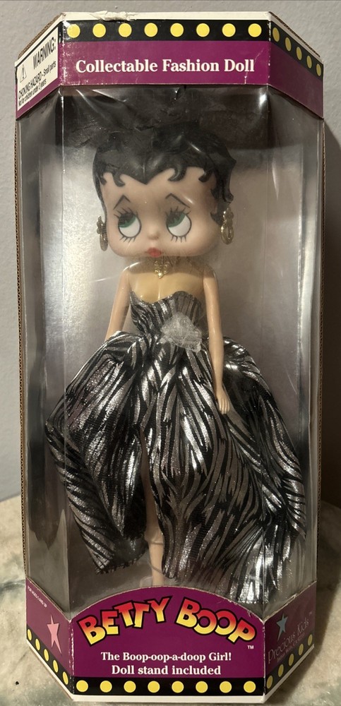 Betty Boop Collectible Fashion Doll  in Black/Silver Long Dress, 1998