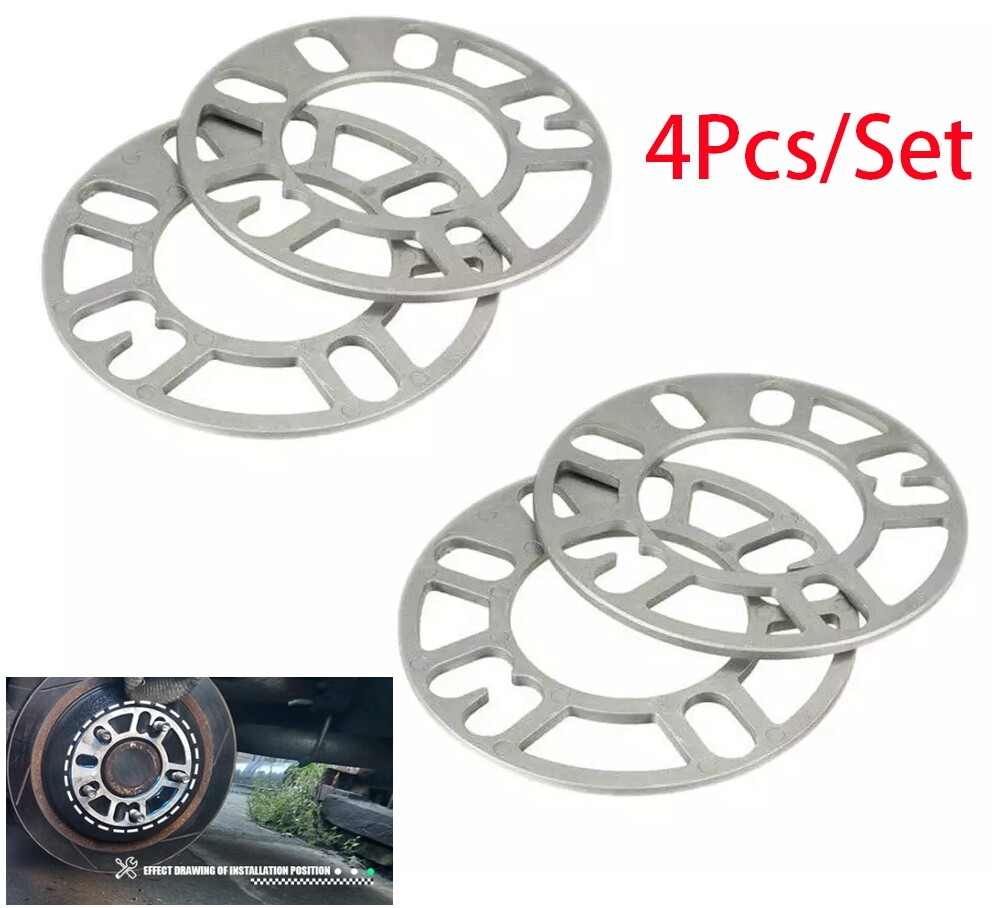 4Pcs 5mm Aluminum Wheel Spacers for 4/5 Stud Cars