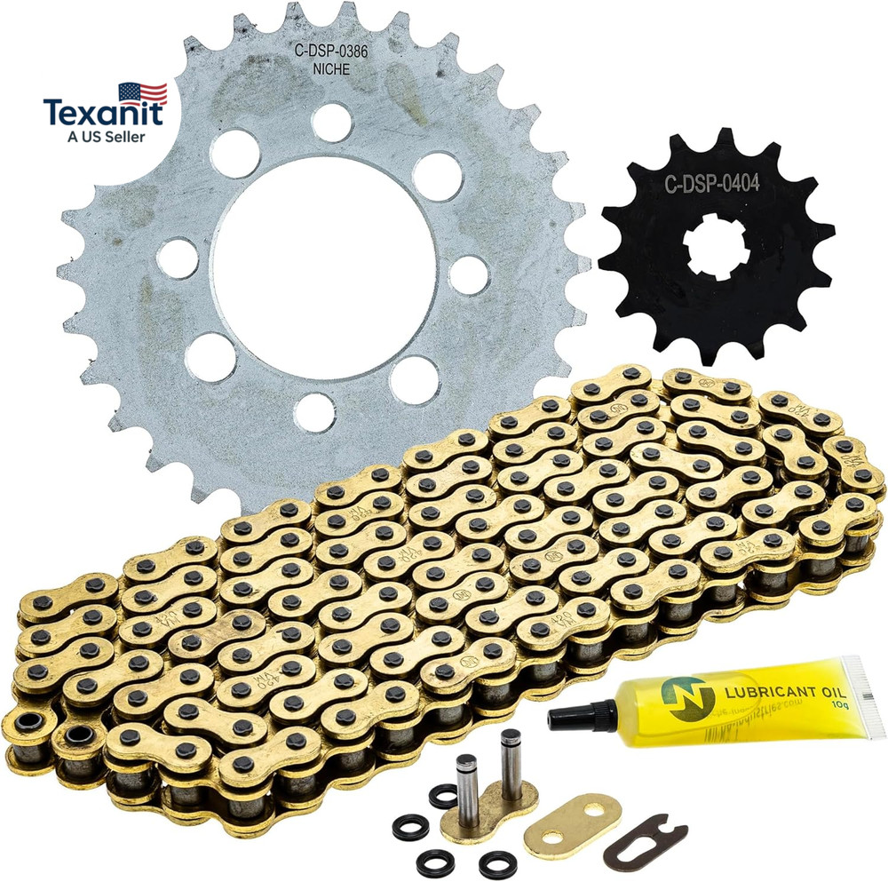 Drive Sprocket Chain Combo for Kawasaki Z125 Pro Front 14 Rear 30 Tooth 420 X-Ri