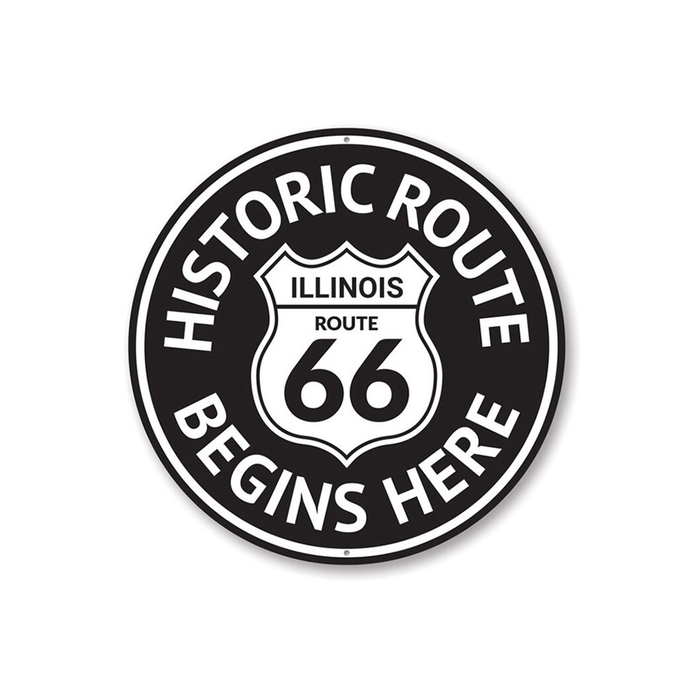 Route 66 Historic Route Begins Here Sign, Route 66 Aluminum Sign
