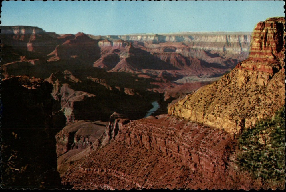 Grand Canyon Natl Park from Moran Point Arizona aerial view ~ postcard sku947