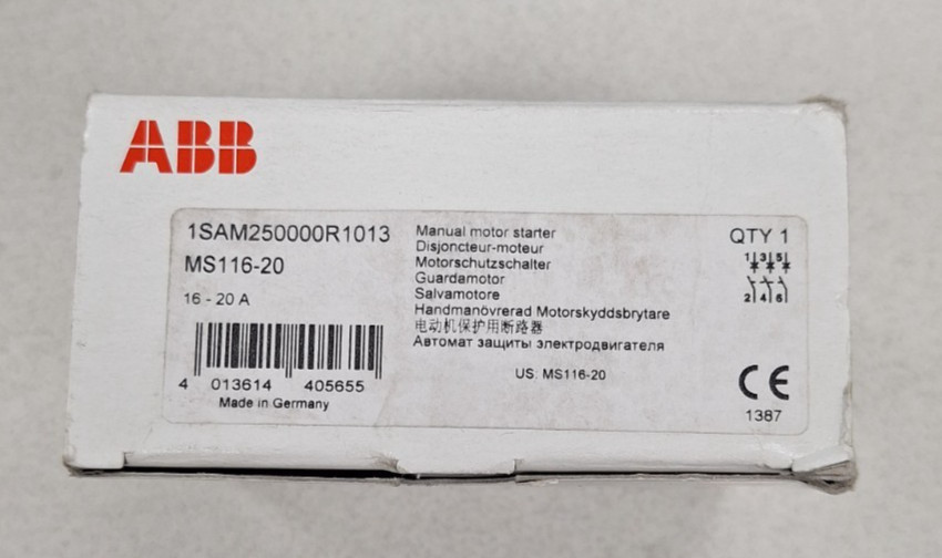 1PC- ABB MS116-20 Manual Motor Starter 16-20A NEW