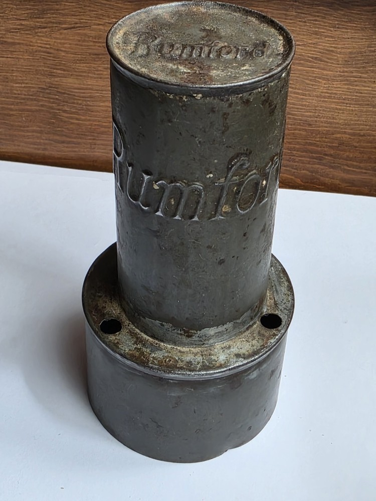 Vintage Rumford Baking Powder Tin Metal Biscuit Cutter Advertising Collectible