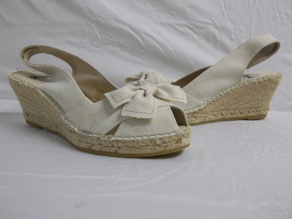 Vidorreta EU 41 US 10 10.5 Natural Open Toe Wedges New Womens Shoes NWOB