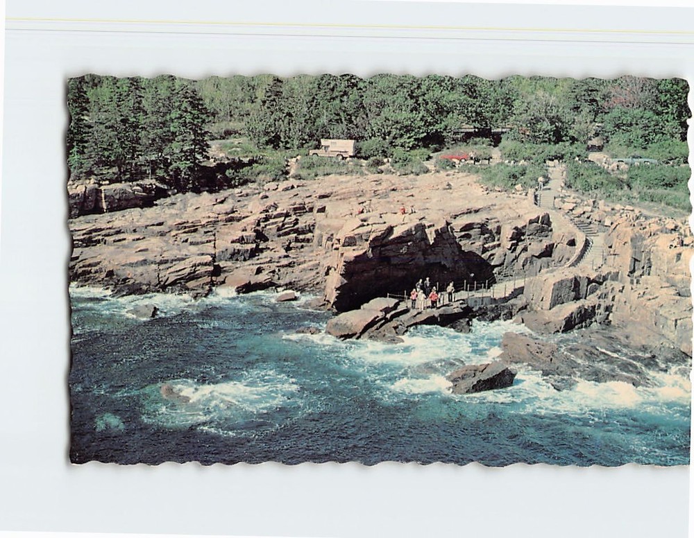 Postcard Thunder Hole Acadia National Park Mt. Desert Island Bar Harbor ME USA-image