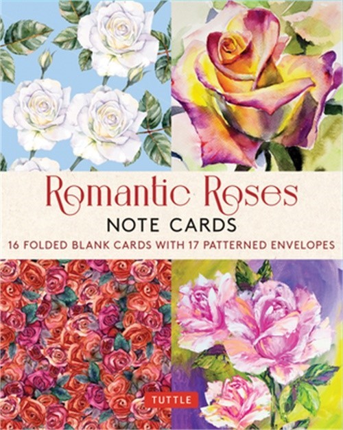 Romantic Roses, 16 Note Cards: 8 Illustrations of Painted Roses (Blank Cards wit