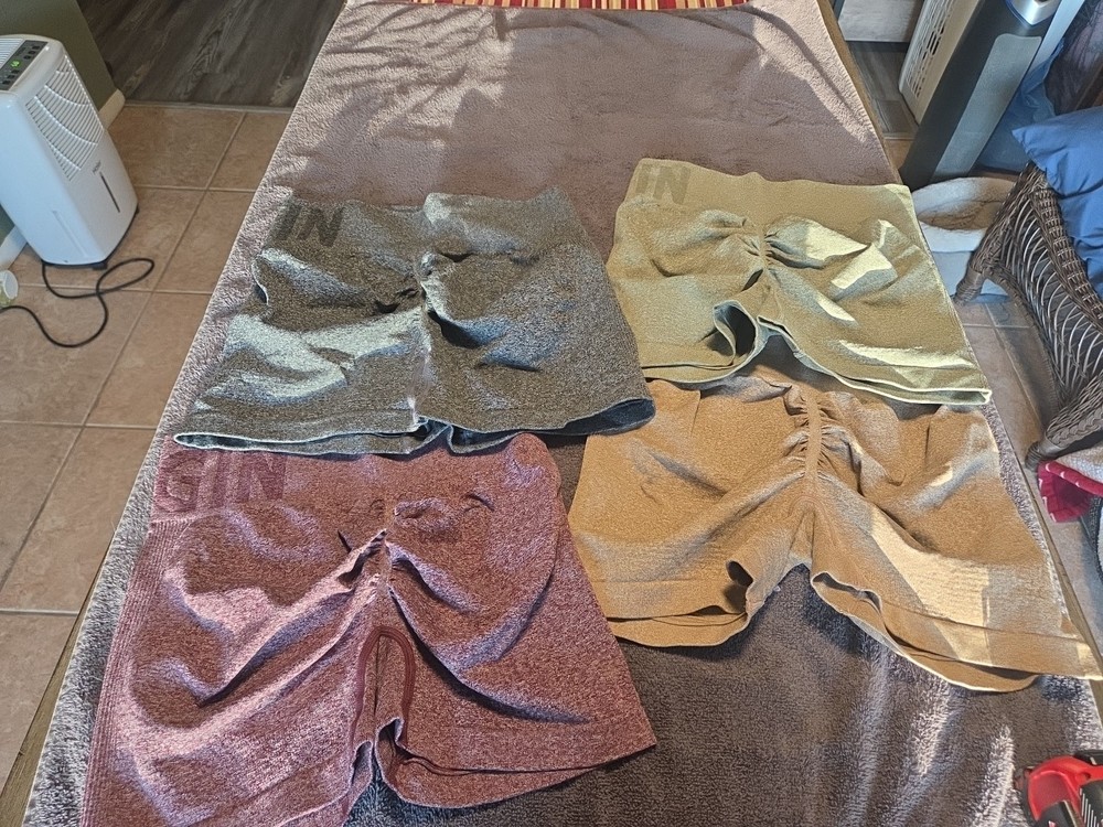 Lot of 4 BEGIN  Womens Athletic Booty Shorts LARGE BUTT LIFT-AWAY LIFTING