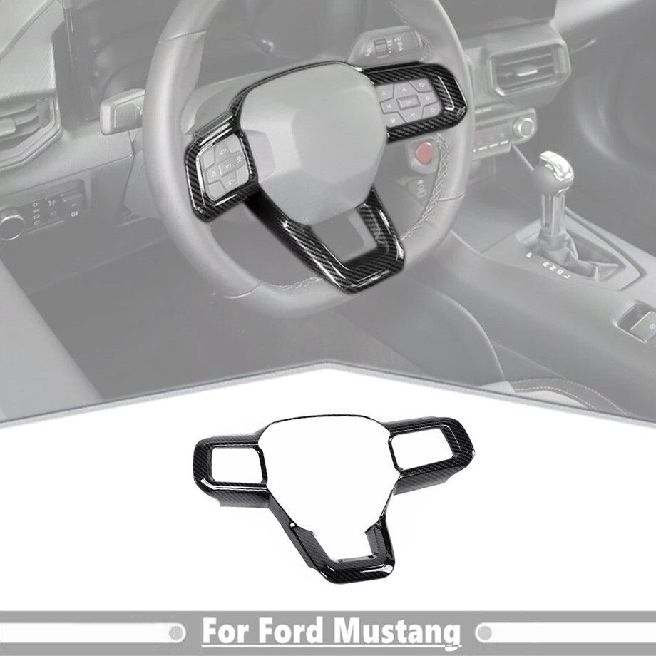Car Steering Wheel Cover Trim Fit Fitd Mustang 2024+ Accessories Carbon Fiber