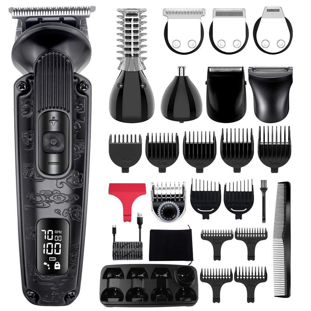 Beard Trimmer Mustache Trimmer for Men 8 in 1 Adjustable Speed Waterproof Hai...