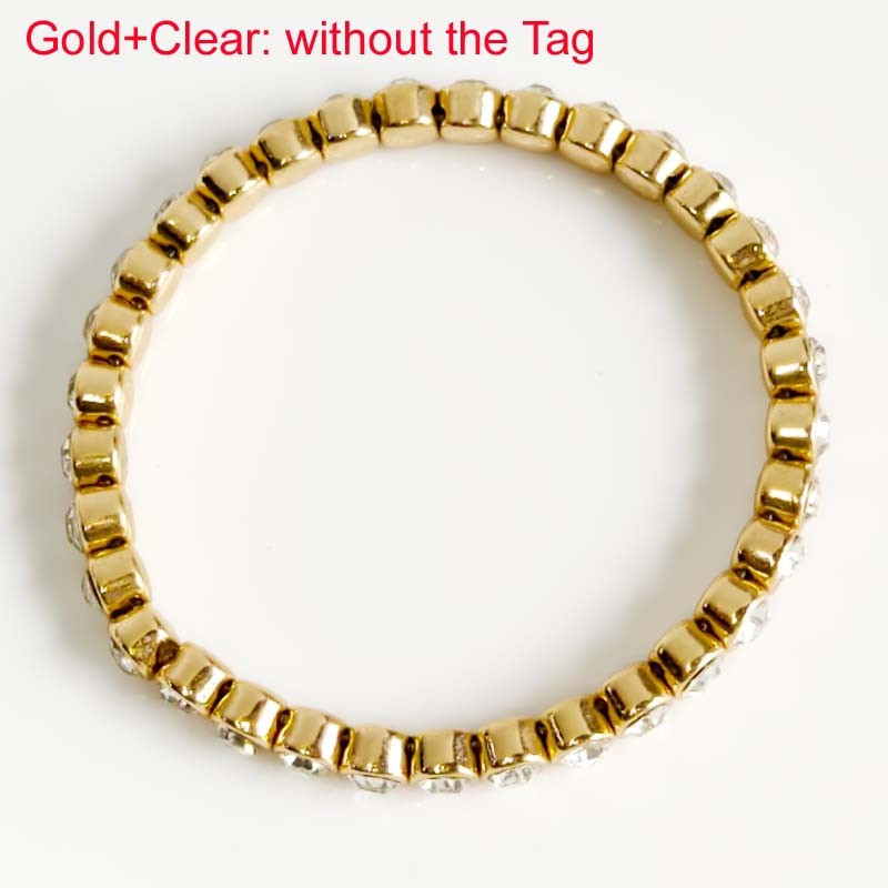 Chic Crystal Tennis Stretch Bracelet for Women Party Vacation Jewelry 4 Styles