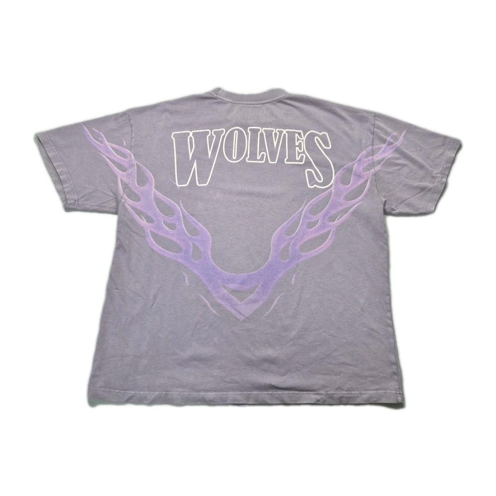 Darc Sport Wolves Club T-Shirt Gray Purple Flames Made in Canada Size Large
