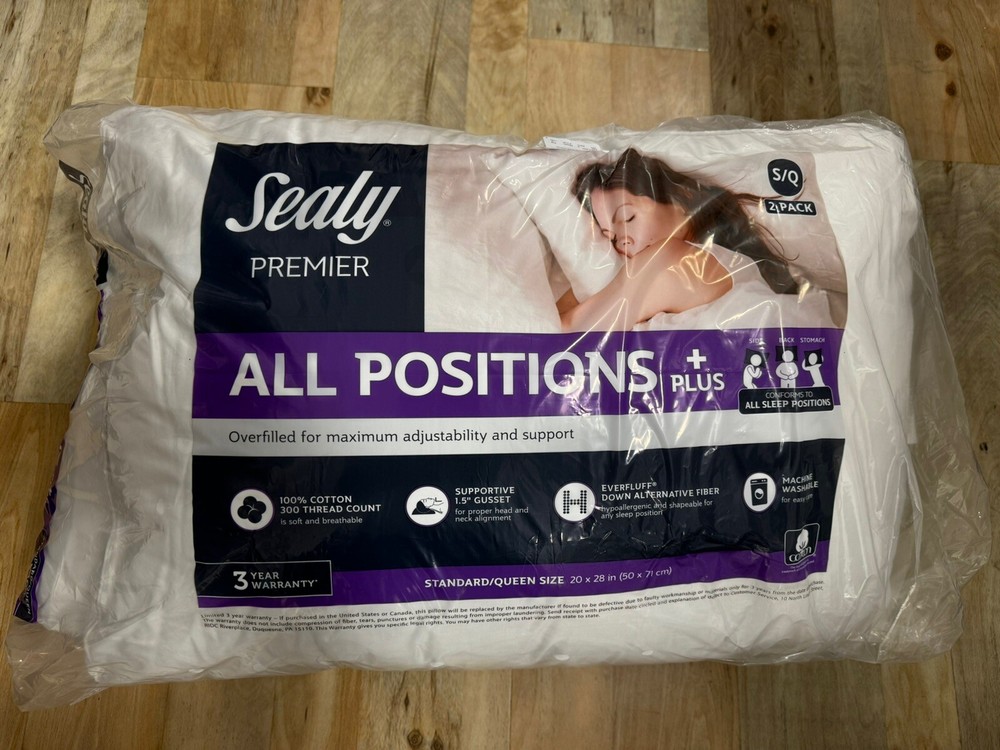 Sealy Premier All Positions Plus Queen Size 2-Pack NWT Standard