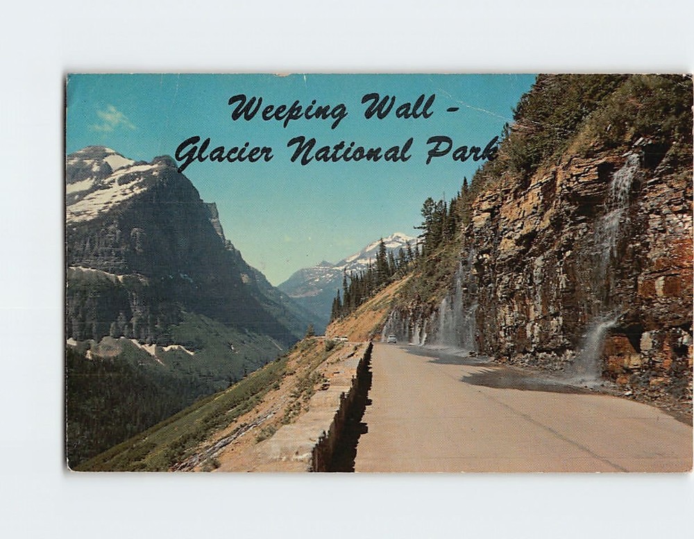 Postcard Weeping Wall Glacier National Park Montana USA